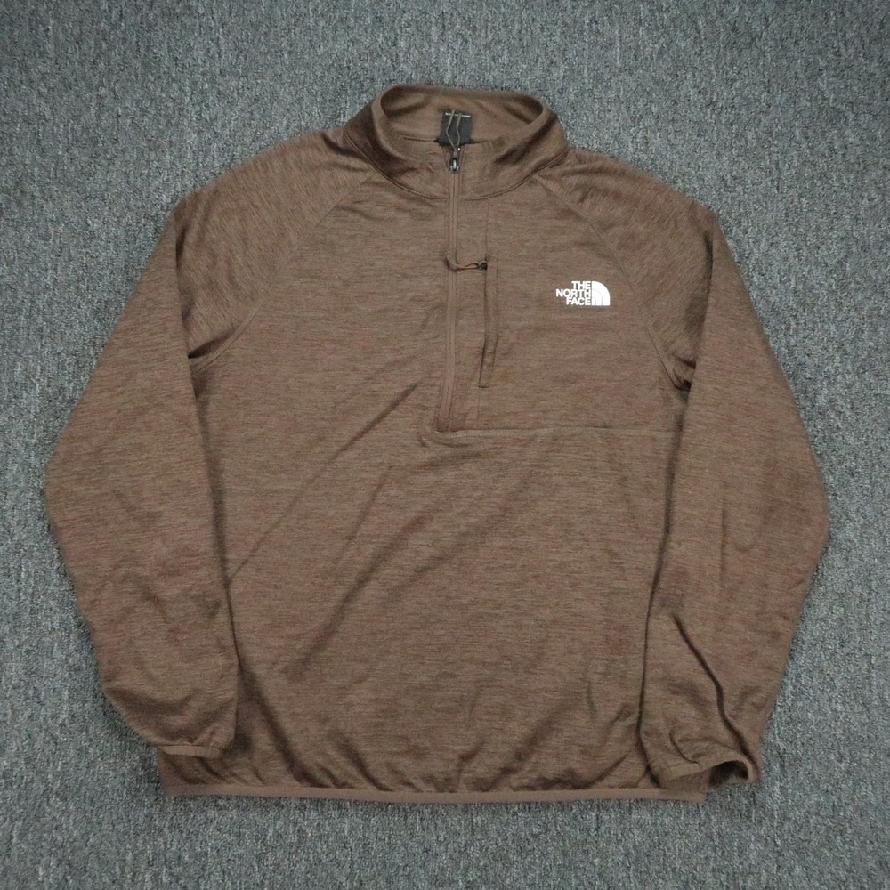 The North Face Pullover Mens Large Brown Canyonlands Fleece Quarter Zip Hiking